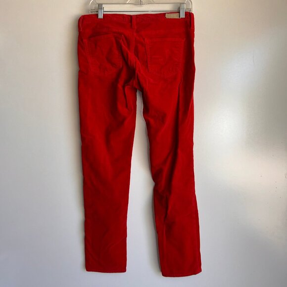 Adriano Goldschmied The Stevie Ankle Slim Straight Red Corduroy Pants Size 29 - Picture 4 of 12